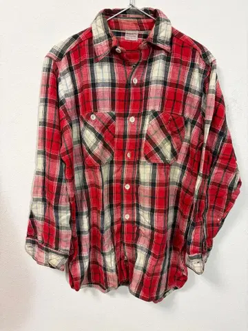 Penney's 플란넬 셔츠 빈티지 60s 밴드 포함 15 15 1/2