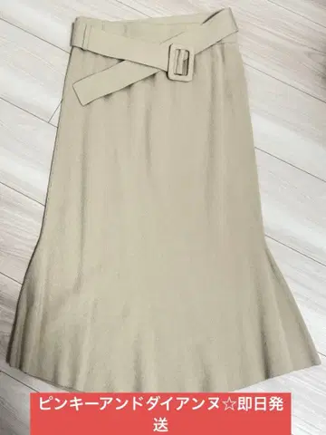 PINKY&DIANNE 니트 베이지 플레어 스커트 38