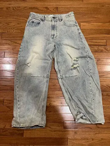 FREAK'S STORE 데미지 데님 와이드 실루엣