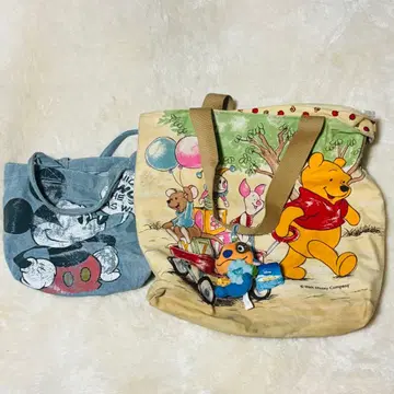 디즈니 푸우와 미키 Disney 토트백 2개 세트 덤 포함