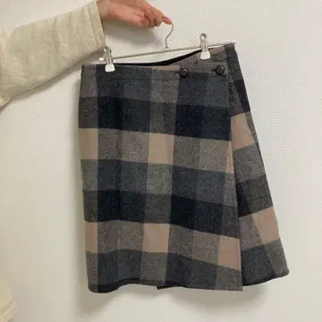 IENA 체크 무늬 타이트 스커트 38