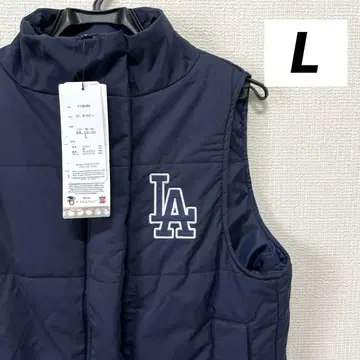 [ 미사용 택 포함 ] MLB 다저스 LA 로고 충전솜 베스트 네이비 L