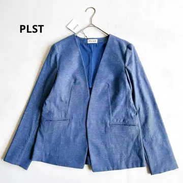 새상품 플라스테 워셔블 린넨 블렌드 스트레치 칼라리스 재킷 L