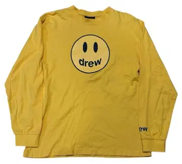 drew 스마일리 페이스 프론트 로고 롱 T
