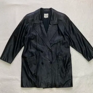 새상품급 빈티지 코트 라무 가죽 자켓 양가죽 블랙 Y2K L