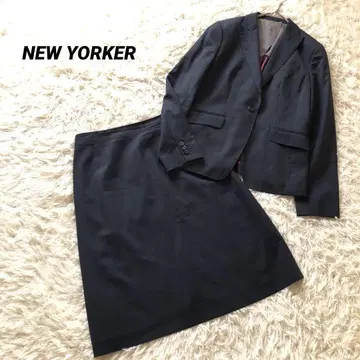 뉴요커 [ 13.15 상당 ] 스커트 수트 셋업 스트라이프 다크 네이비