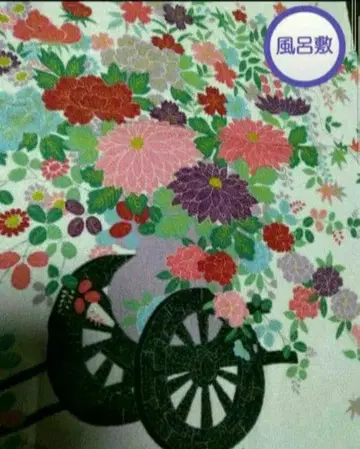 보자기 (순수 실크) ~ 꽃 자동차 패턴 미츠코시