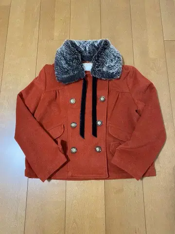 RETRO GIRL 더블 브레스트 피 코트