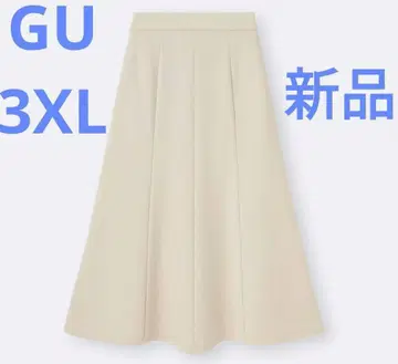 [ 새상품 택 포함 ] GU 티셔츠 플레어 스커트 3XL 내추럴