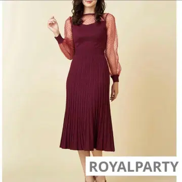 ROYALPARTY 도트 튤 니트 원피스