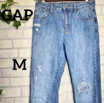 [ GAP ] 갭 데님 팬츠 M 데미지 가공 스트레이트 캐주얼 새상품급