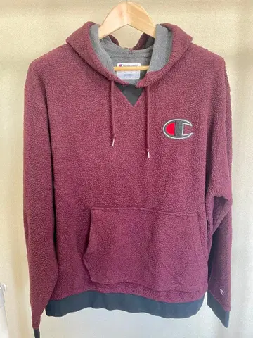 겨울 아이템! Champion 플리스 후드티 버건디
