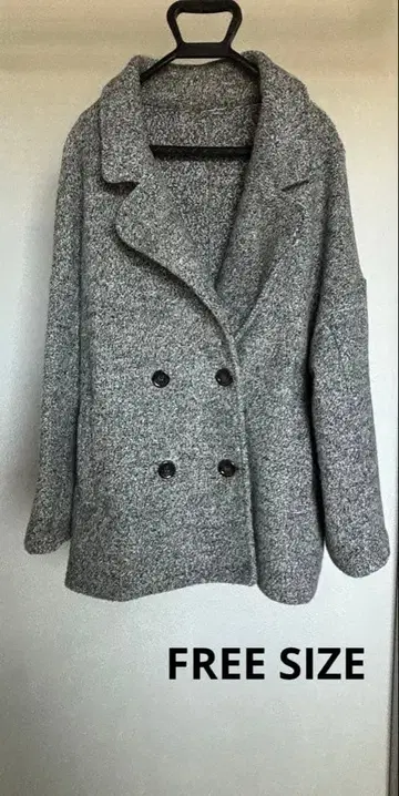 피 코트 * 더블 브레스트 * 그레이 계열 * 오버 사이즈 * 아우터