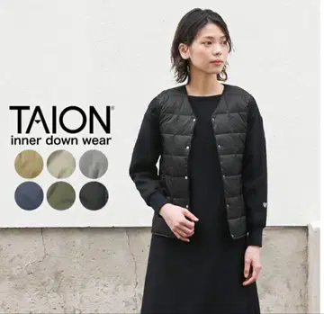 TAION V넥 이너 다운 베스트