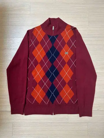 Lacoste 다이아몬드 패턴 가디건