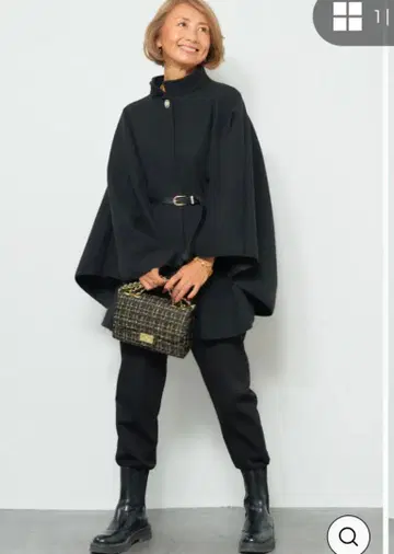 oto.ha / 라수오토하 스탠드 카라 케이프 코트