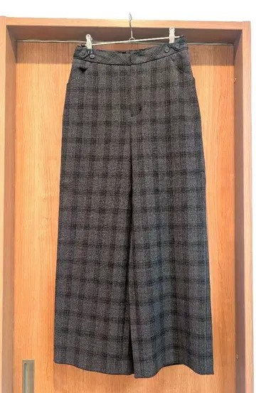 B-THREE 드라이 울리 와이드 팬츠 브라운