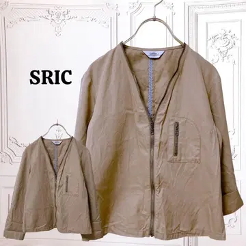 [슬릭] 노카라 자켓 [S~M] 베이지 무지 풀 집업 일본제