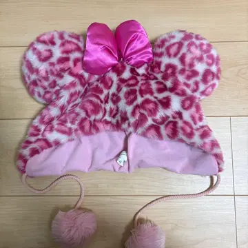 디즈니 미니 레오파드 무늬 팬캡 핑크