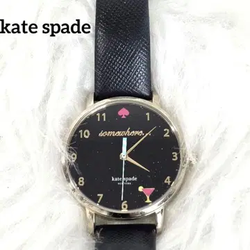 케이트 스페이드 블랙 벨트 아날로그 칵테일 핑크 골드 손목시계