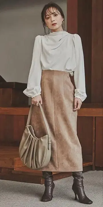 anuans 분또 스웨이드 타이트 스커트