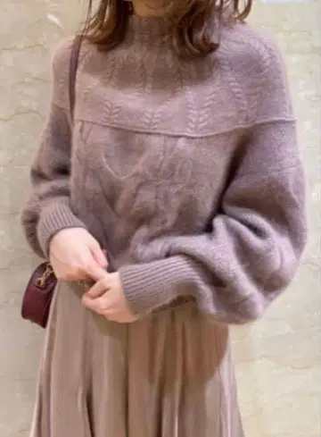 [ 미사용 ] snidel 케이블 볼륨 니트 풀오버