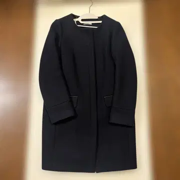 새상품급 고급 IENA 네이비 미들 기장 코트 큐프라 안감