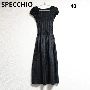 0393 SPECCHIO 스페치오 플리츠 A라인 롱 원피스 40