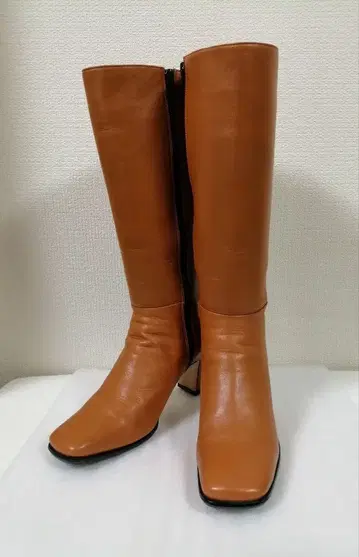 천연 가죽 롱 부츠 (라무 가죽) 23cm