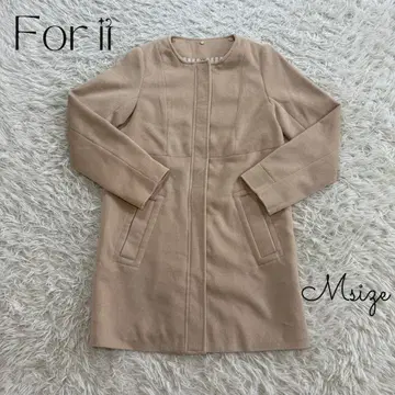 For it 포이토 롱 코트 노카라 코트 베이지 구제 의류