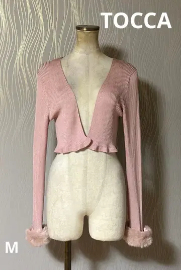 TOCCA 토카 퍼 부착 볼레로 가디건