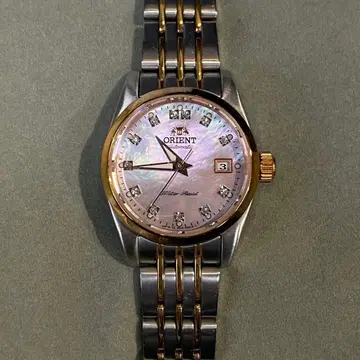 완품 새상품급 작동 오리엔트 핑크 쉘 ORIENT 시계