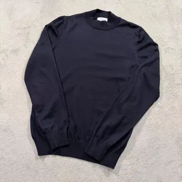 그랑사쏘 네이비 모크넥 니트 48사이즈 울