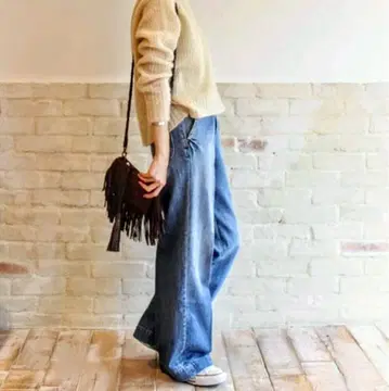 FRAMeWORK 프레임워크 데님 하이라이즈 플레어 와이드 팬츠 36