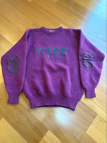 Webb Classic 로우게이지 니트 울 100% 버건디