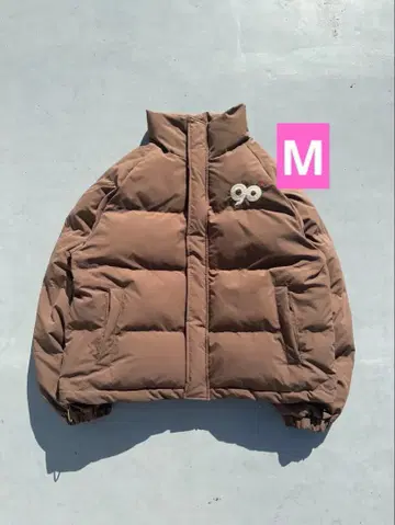 9090 로고 리치 퍼퍼 재킷 브라운 M
