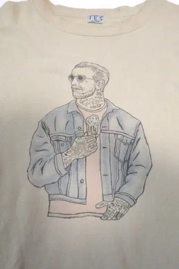 TES 말리부 스타 맨투맨 트레이닝복 베이지 빅 사이즈 XL