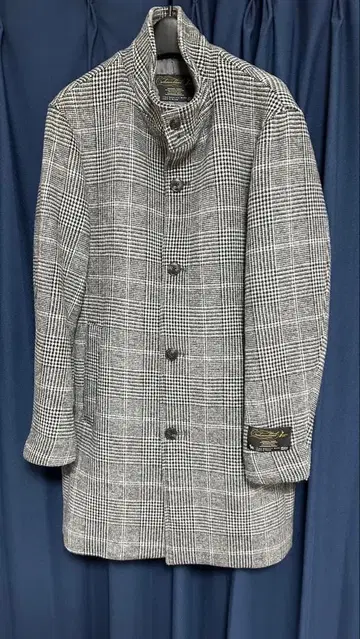 417 EDIFICE 스탠드 카라 코트 체크 새상품급