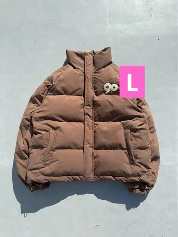 9090 로고 리치 퍼퍼 재킷 브라운 L