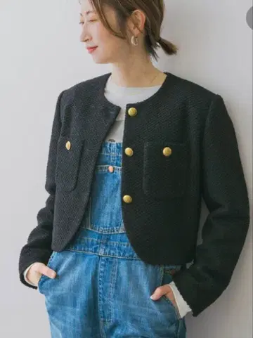 새상품급 스픽 앤 스팬 루프얀 트위드 자켓