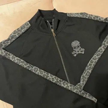 00s y2k 그런지 라메 해골 스컬 트랙 자켓 블루종