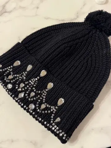 [ 정가 3만 5천 엔 ] Markus Lupfer 비쥬 니트 모자 블랙