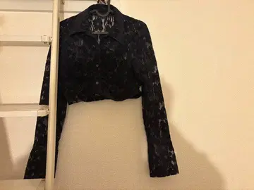 [ MAISON SPECIAL ] 블랙 레이스 크롭 셔츠