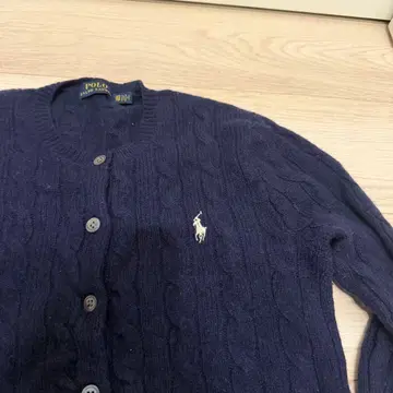 랄프 로렌 네이비 케이블 니트 가디건