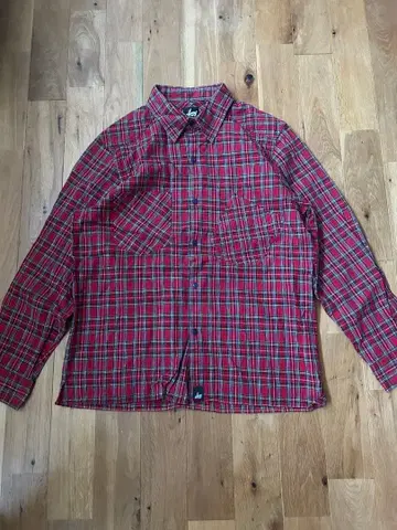 RED EAR 레드 계열 체크 무늬 플란넬 셔츠 L 사이즈