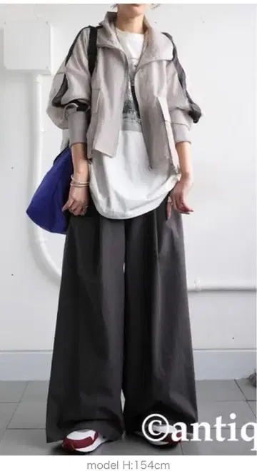 안티카 린넨 와이드 팬츠 차콜 그레이 택 포함 새상품