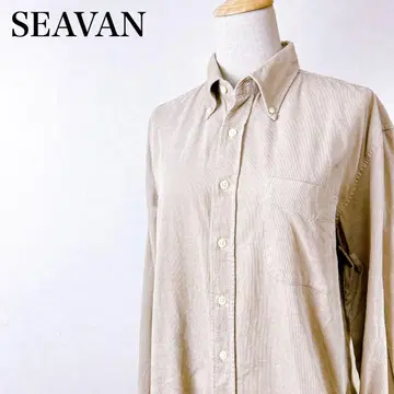 씨반 코튼 100% 코듀로이 긴팔 버튼 다운 셔츠