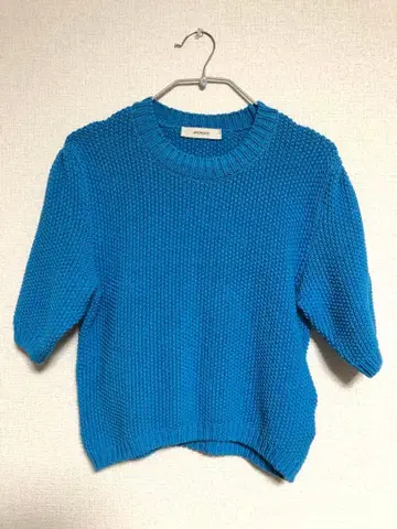 AMOMENTO (아모멘토) 벌룬 슬리브 니트 탑 사이즈 O