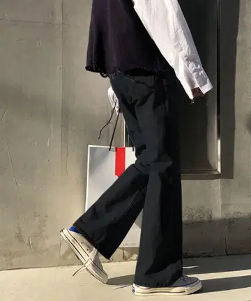 M.P Studios 블랙 데님 플레어 데님 엠피 스튜디오