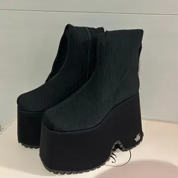 미셸 마카롱 통굽 스트레치 롱 부츠